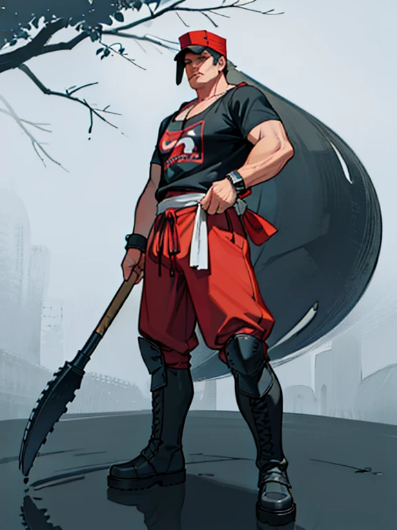 A detailed illustration furry wolf immensely plump morbid extremely thick thighs wearing only red swim trunks, He wears a bandana around his neck, long military boots, several nordic bracelets on the wrist, torn and dirty t-shirt he holds a baseball bat full of huge steel spikes
, Design de camiseta, Splashing Tree Leaves, Design de camiseta, pastel tetradic colors, arte 3D vetor, fofo e peculiar, arte de fantasia, efeito aquarela, Bokeh, Ilustrador Adobe, handdrawn, pintura digital, baixo poli, soft lighting, Aerial view, isometric style, retro aesthetics, focado no personagem, 4k resolution, photorealistic rendering, usando Cinema 4D