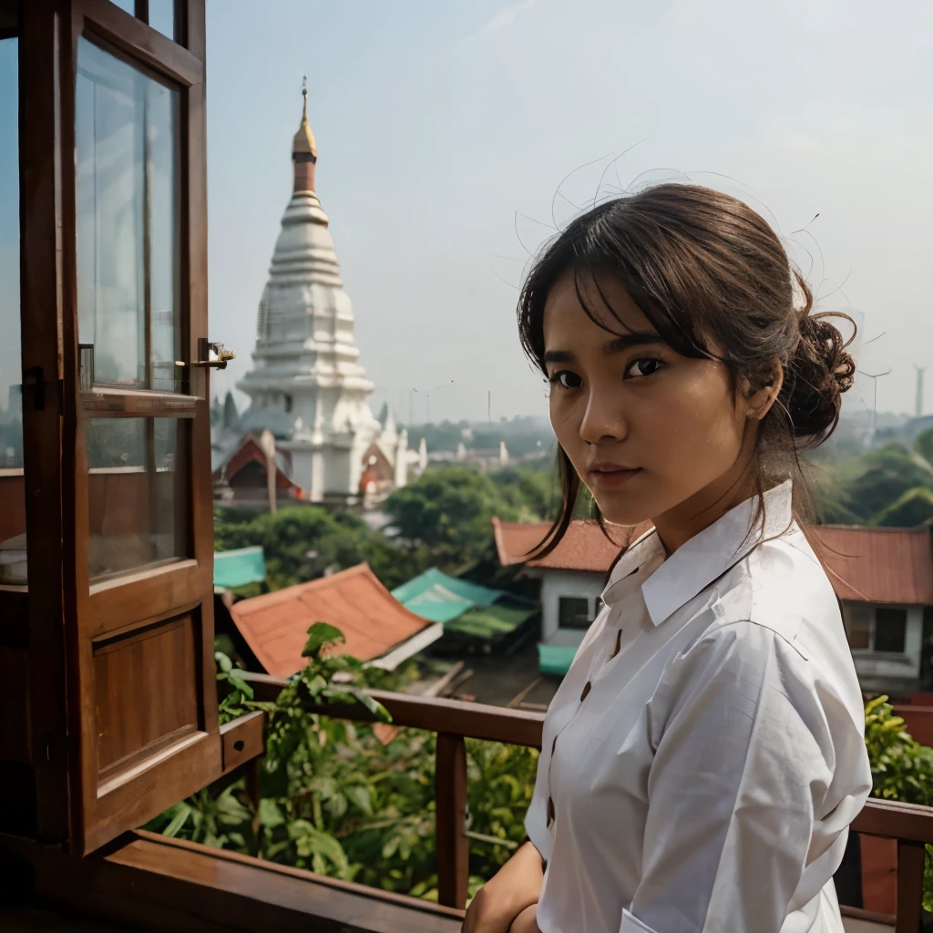 Myanmar girl, pagoda, yangon
