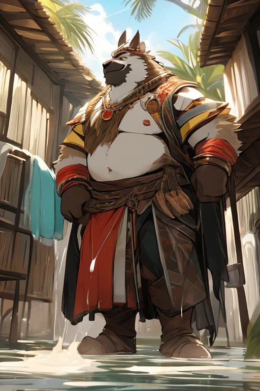 Anthro male owl, dadbod, topless, robes, musclefat, feet, hair, by darkgem, concept art, hi res, masterpiece, absurd res, 2023, extreme detail, solo, masculine, by nomax, by oouna, serious expression, standing