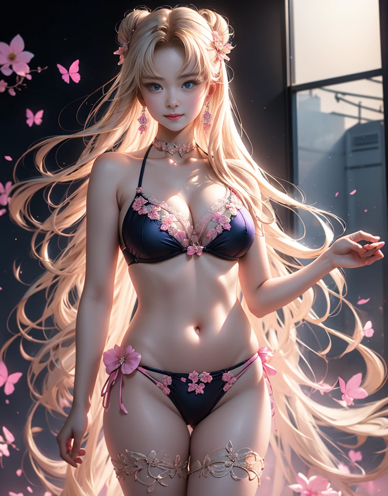 masterpiece,Highest image quality,Super detailest quality ,extremely delicate and beautiful, Very detailed,best quality , official art, Extremely detailed CG unified 8k wallpaper, professional lighting, photon mapping, Radiosity, Physically based rendering,portrait photo, 最beautiful样子,Blonde hair, blue eyes,Radiant skin and radiant eyes, beautiful skin,(detailed lighting:1.2), (Beautiful and detailed light:1.3), deep understanding, beautiful裸色, complex, digital painting, Smooth, sharp focus, end of the world, epic reality,looking at camera, (high dynamic range:1.4),face camera, (pastel colors:1.4),1 girl,(提high quality:1.4),(Quality real skin texture), delicate face,gradient hair, (perfect身材:1.1), (The most beautiful woman in the world), sparkling pupils,long eyelashes,Super realism, expected, Surreal, ultra high definition, beautiful大胸,end of the world的, give up, neutral color, Revelation, screen space refraction, (intricate details, Super detailed:1.3), art station, movie shot, vignette, complex background, buliding,charming smile,Blushed,Shy,detailed background,perfect解剖结构,perfect眼睛, Perfect body, perfect头发, perfect, precise, ultra high definition, retina, anatomically correct, textured skin, Super details, high detail, high quality, Award-winning, high resolution, 16k, (Various colors of dream catcher earrings missing color,Color black,White,pink,Purple,red,blue,orange color,green,blue,,),And flirtatiouposed,clear ,comb neatly,淫态exposed了,Sort out your darkness, thick hair,),(beautiful锁骨,),The best look,Ultra thin,translucent,lace,Floral strappy bikini,floral print strappy bikini,法式绑带lace文胸,Crystal Pink Diamond Strap Bikini,pink背景,黑色绑带Ultra thin蝴蝶丁字裤,法式绑带lace蝴蝶文胸,Crystal Pink Diamond Strap Bikini,珍珠绑带Ultra thin黑色丁字裤,Small size bikini,系带蝴蝶刺绣轻薄透气网纱Ultra thin黑色比基尼, Dream ,camelto,Deep,plump,beautiful,beautiful世界,flawless beauty goddeslack butterfly