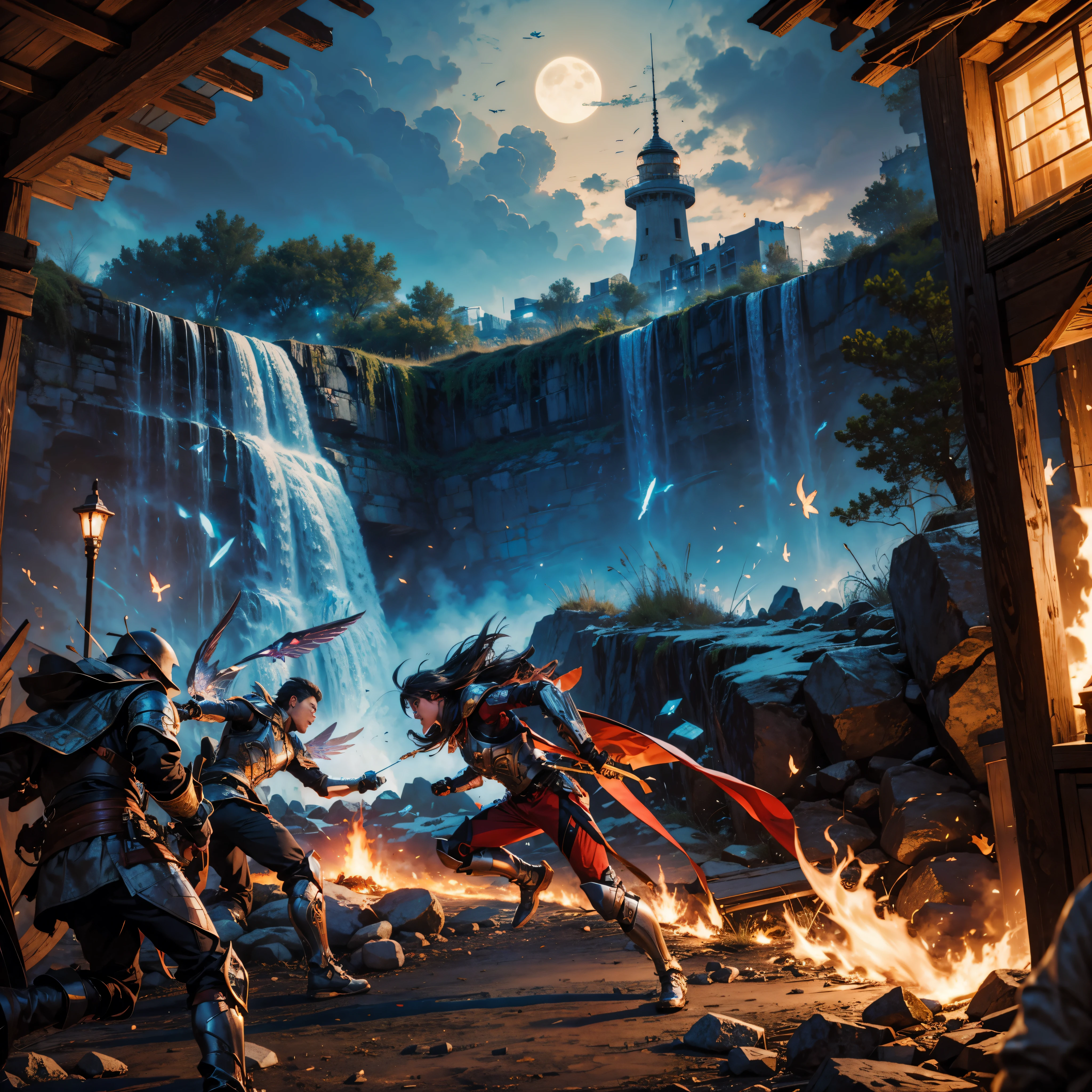 themoon， optic， fanciful，It was dark，storming，salama，in a panoramic view，Photos taken from video games in large cities with a large population, an ancient city on fire, background of invading army, Beautiful rendering of the Three Kingdoms period, The scene of the war, Background: Battle scene, invading army background, The consequences of a big war, heroic battle scene, epic battle scene, Siege ultra_high-def ultra_Photo-realistic optimal ultra_high-quality opengl-shaders ultra_high-details accurate reflex ultra_high-res perfection volumetric lightning improved Octane_rendues UHD XT3 DSLR HDR 3dcg analogiques extatiques symmetrical onyx rubis summon floraison invoque viceroy magic incandescente creature CGSCOSITY butterfly Cristallines Monarch wings sundrop flash blow glow opale straight chrome flat lava bands population Tourmaline plasma "Niagara Falls" hearth glass mirror monster Fire Blast Flame saturate luminescence backlight shadow Chef-D&#39 tattoo Bruce_Weber sex naked nsfw varied multi etc. --s 1000 --c 20 --q 20 --chaos 100