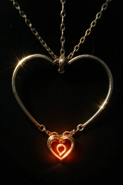 
heart with chains around ultrarealistic black background