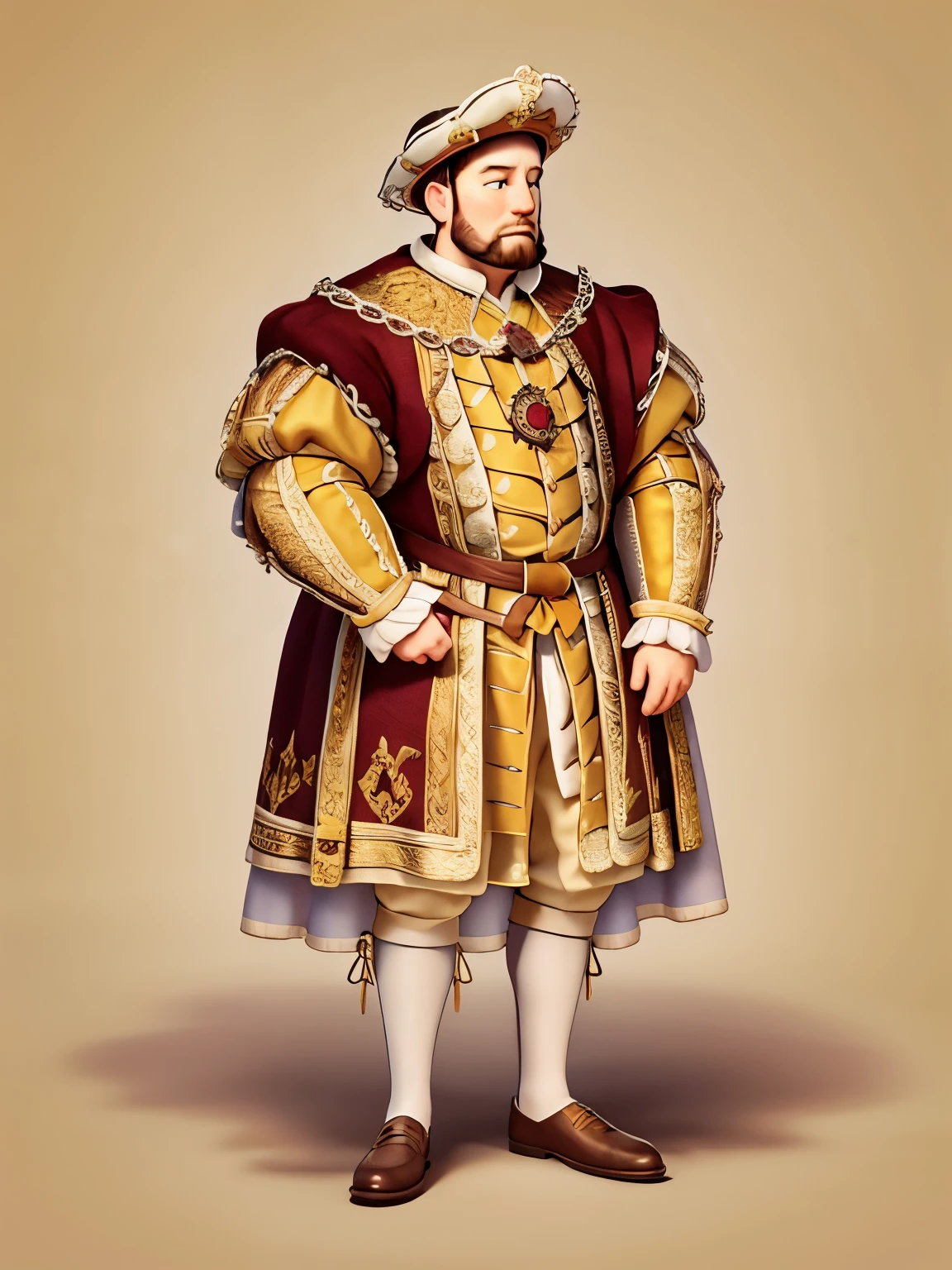 King henry the viii, full body lenght portrait, no background