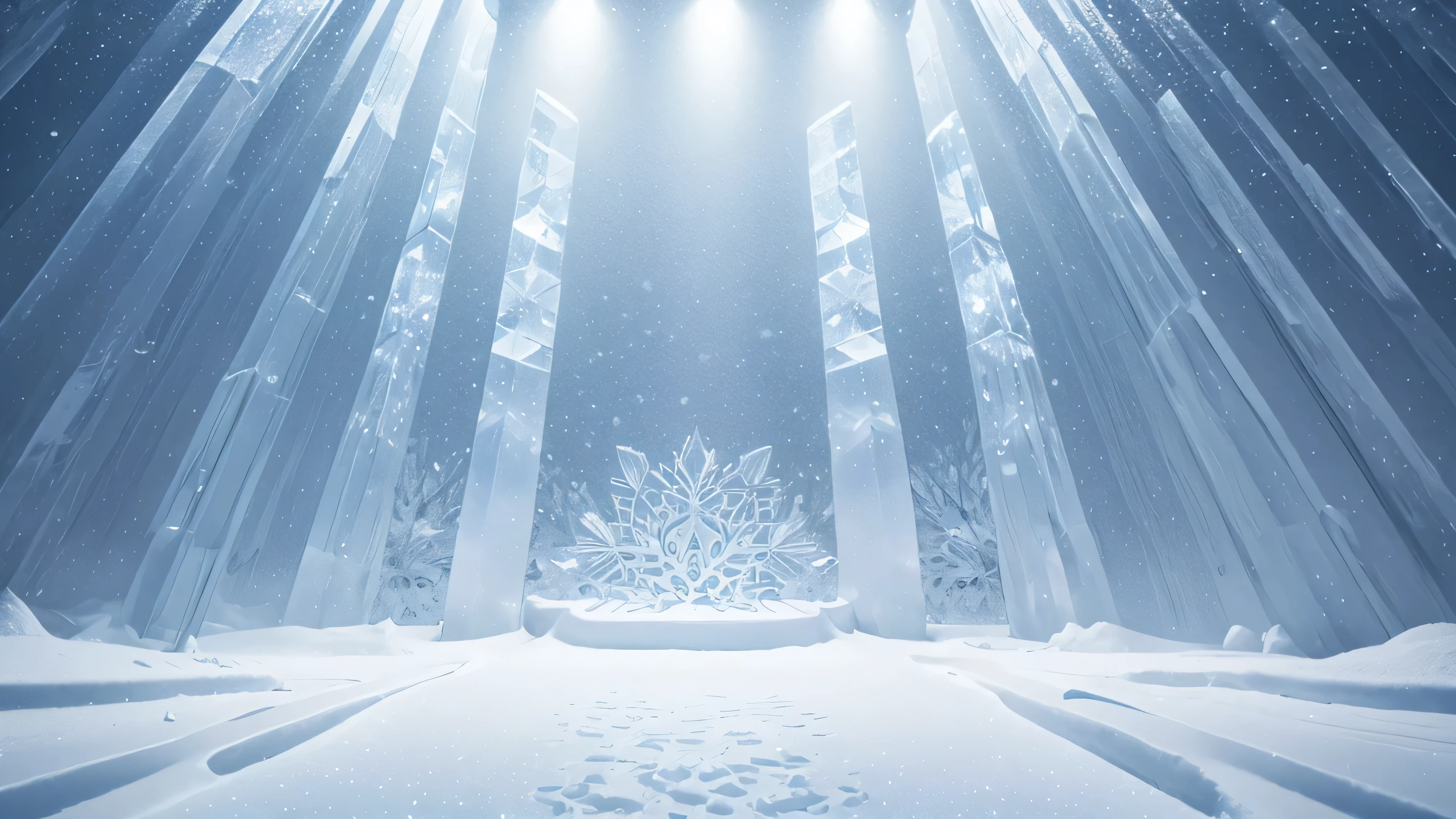 Extremely gorgeous and exquisite snow crystal ice pattern decorative border,light blue white background,best quality,extremely complex,masterpiece,Fully clear plane with no light and shadow