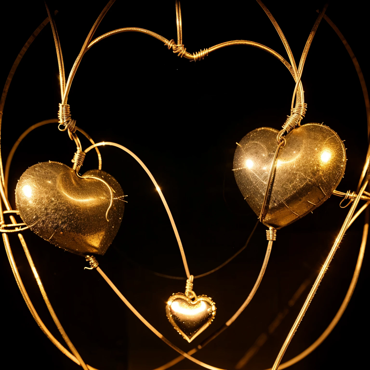 Heart with wire around background p
