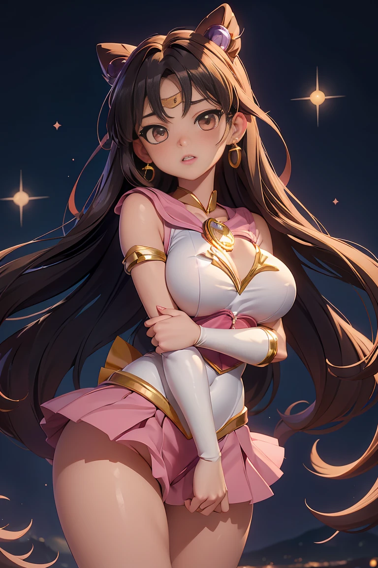 full nude,exposure of skin,Tsukino Usagi,sailor moon, 1 girl, (Magical girl:1.4), dark brown long hair, (Gold Opal Eyes), (crystallization, Sparkling bokeh), Transparent sailor scout uniform, (big breasts:1.25), cleavage, wide hips, small waist, tanned skin, clavicle, parted lips, compensate, blush, shiny skin, night, reflection, full moon, moonlight, Rose,orgasm,ecstasy,exposing a nipple,She spreads her legs and seduces me.,show crotch