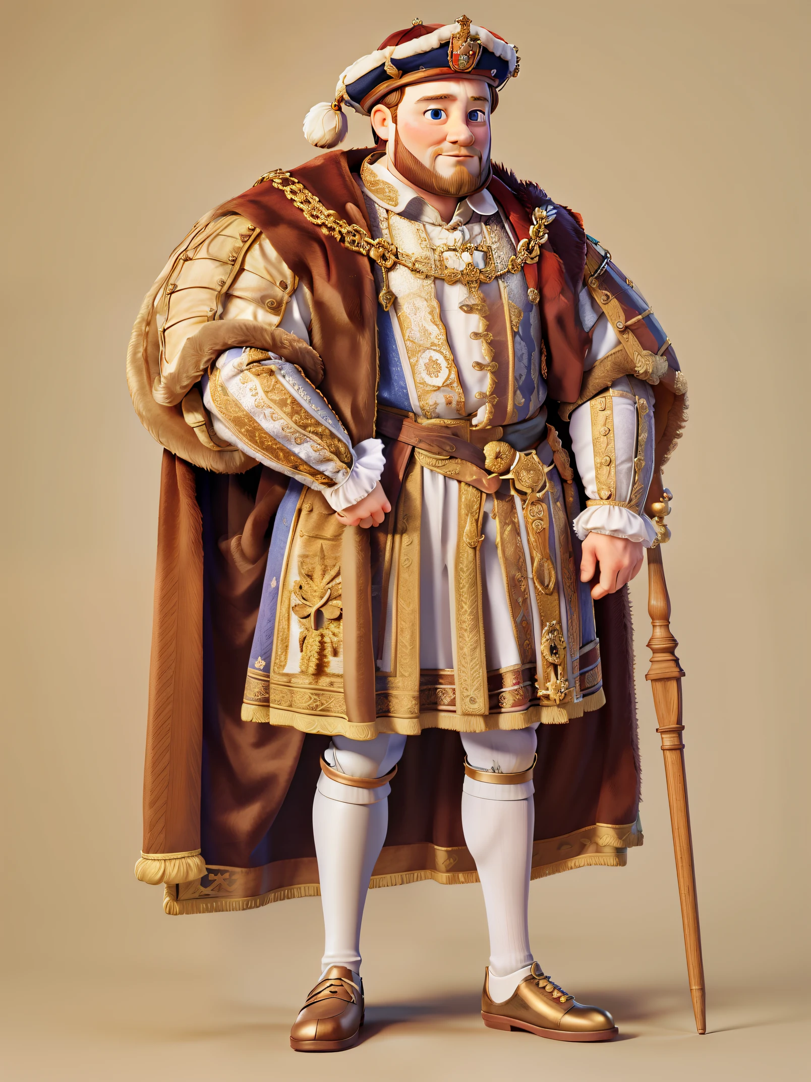 King henry the viii, full body lenght portrait, no background