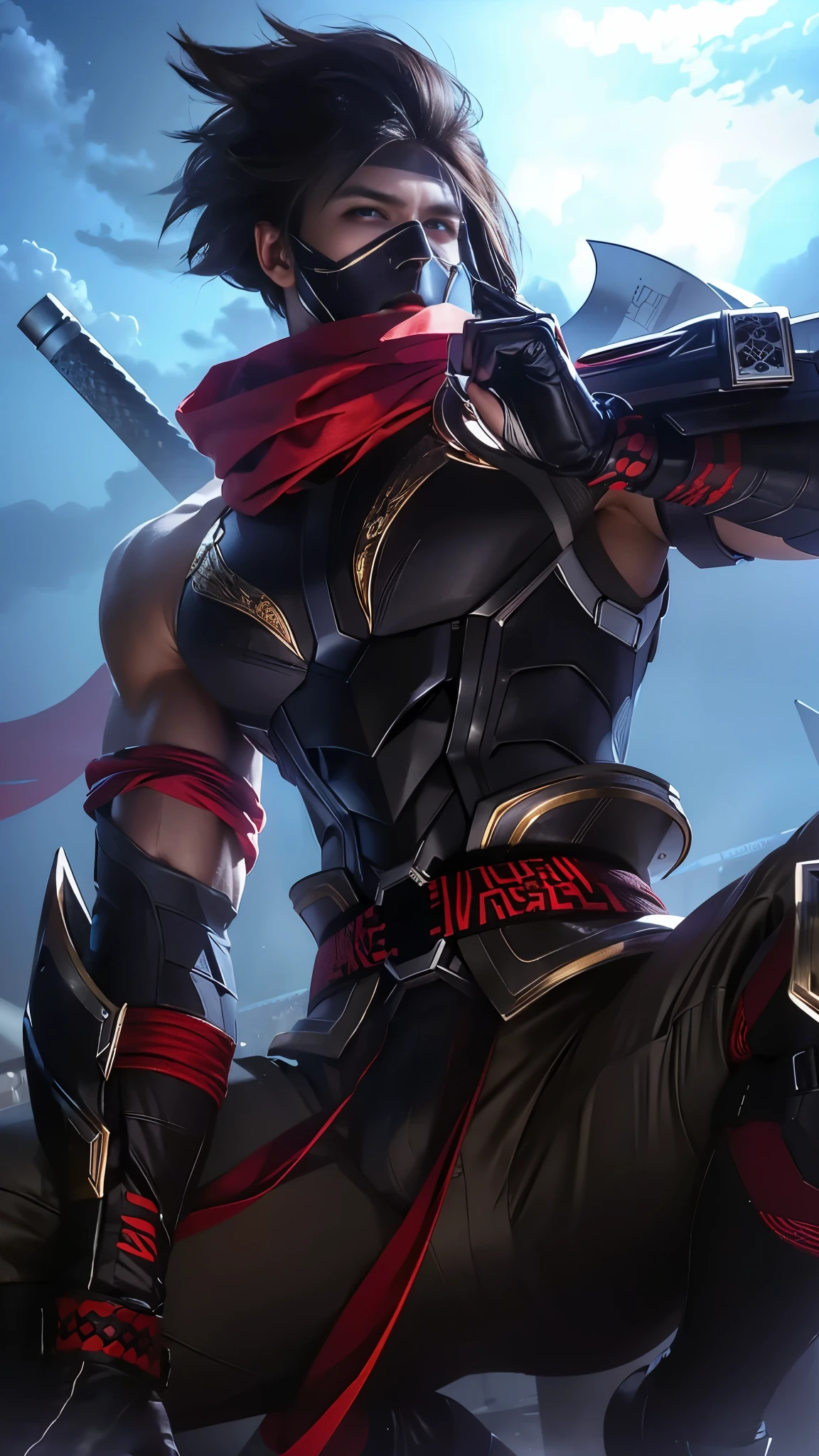 (photorealistic:1.4), best quality, masterpiece, ultra high res, 1man, (detailed face:1.2), (detailed eyes:1.2), (detailed hair:1.2), (detailed clothes:1.2), 4k, (detailed color:1.2), red eyes color