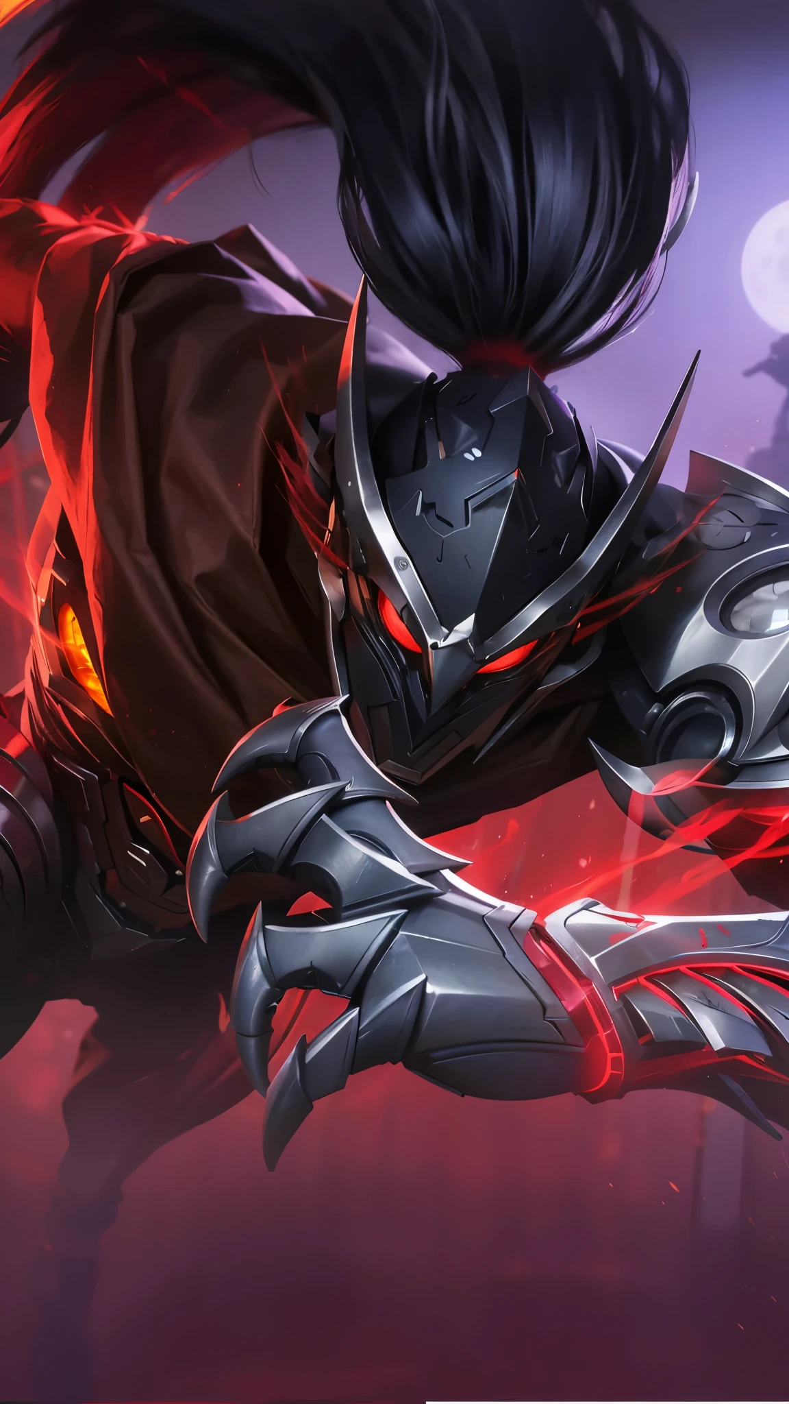 (photorealistic:1.4), best quality, masterpiece, ultra high res, 1man, (detailed face:1.2), (detailed eyes:1.2), (detailed hair:1.2), (detailed clothes:1.2), 4k, (detailed color:1.2),black hair,iron mask with red eyes
