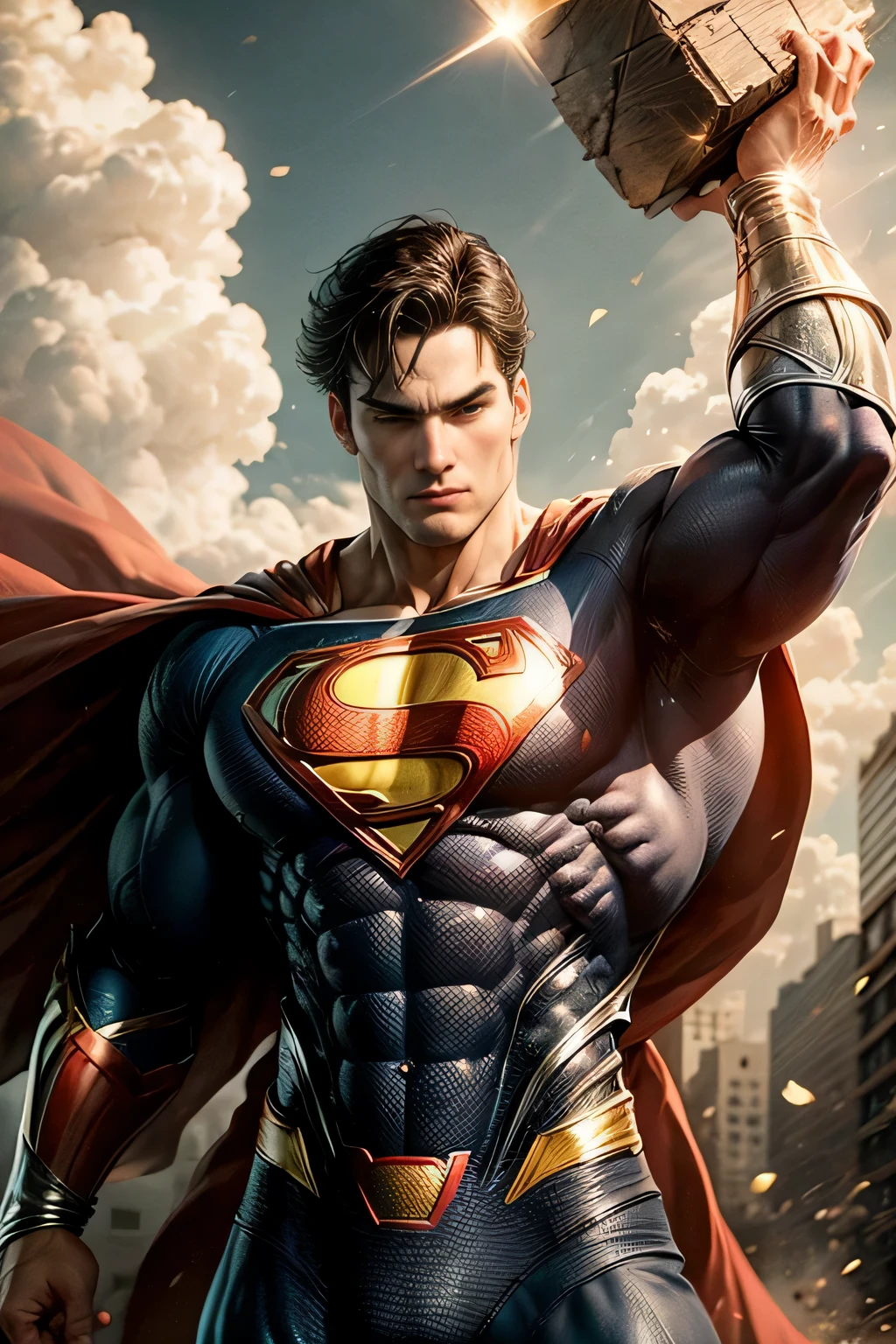 Visualize Superman's super strength as he holds a colossal object. Como essa habilidade poderia ser explicada biologicamente?