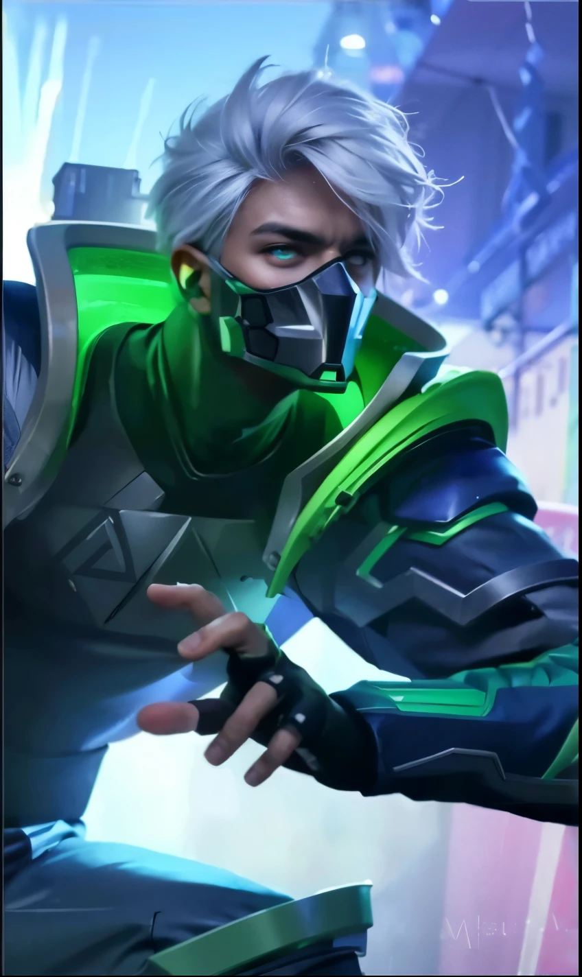 (photorealistic:1.4), best quality, masterpiece, ultra high res, 1man, (detailed face:1.2), (detailed eyes:1.2), (detailed hair:1.2), (detailed clothes:1.2), 4k, (detailed color:1.2),silver hair