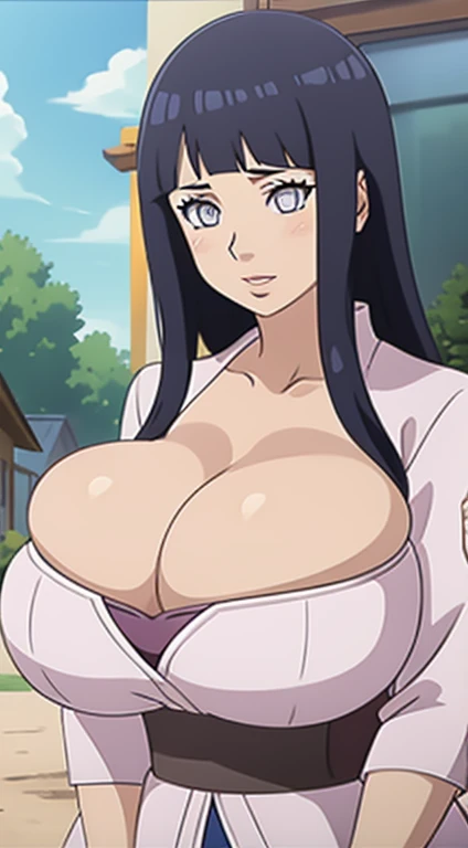1 female, milf, gigantic breast, big boobs, bursting breast, cleavage, disney style, beautiful face, good lighting, looking at viewer, blushing, detailed texture, detailed eyes, beautiful eyes, hinata,