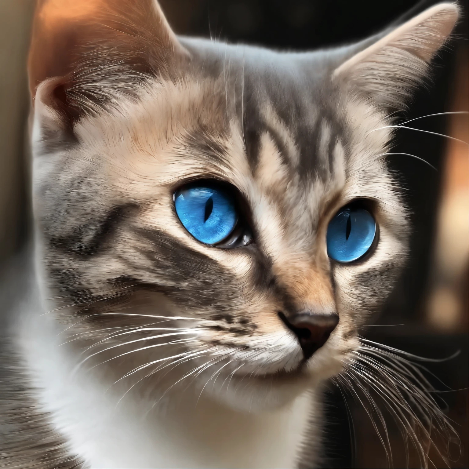 a cute british short hair cat, highly detailed with rich colors, clear facial features, highly detailed and expressive blue eyes, cinematic, volumetric lighting, cinematic lighting, glowing blue eyes, perfect, realistic blue eyes, digital painting, complex, highly detailed, high quality, perfect composition, ultra hd, realistic, vivid colors, highly detailed, UHD drawing, pen and ink, perfect composition, beautiful intricately detailed octane rendering trends in art station, 8k artistic photography, photorealistic concept art, soft natural volumetric cinematic perfect light