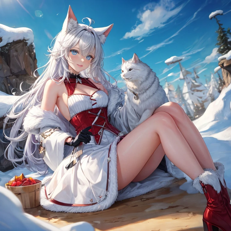 A snow hybrid (half animal, half man) (male only)
