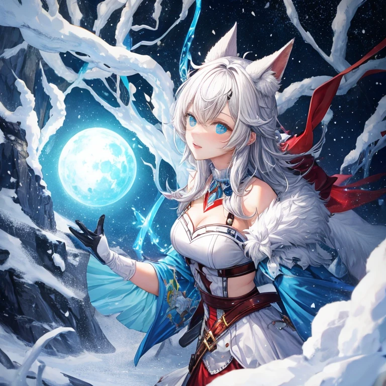 A snow hybrid (half animal, half man) (male only)