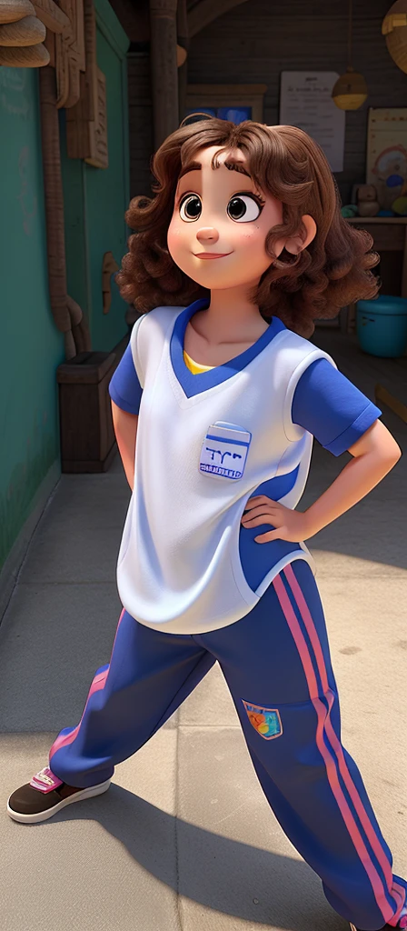 uma menina de 6 anos, estilo disney pixar, alta qualidade, melhor qualidade