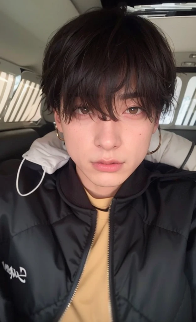 Jungkook arafada com uma jaqueta preta e uma camisa amarela, jeon jungkook, Jungkook's right eyelid is swollen, hyung jungkook, Jungkook, jungkook de cabelo preto, jeon jungkook, taken at the beginning of 2020, jeon jungkook, jeon jungkook, jungkook jeon, jeon jungkook, jungkook full lips, profile picture with headshot