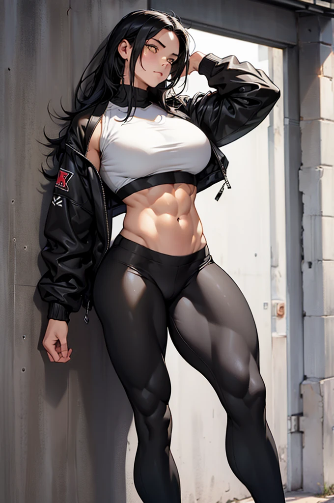 mulher sarada de top preto e short vermelho tirando foto, muscular Coxas, pernas fortes, em forma, foto fit, becomes a curvy physique, modelo fitness, pernas tonificadas, pernas grossas, legs and arms, Physical aptitude, corpo em forma, corpo forte, tiro no meio do corpo, mulher em forma, Pose forte, Coxas!!!, Pose e flexione, sports physique