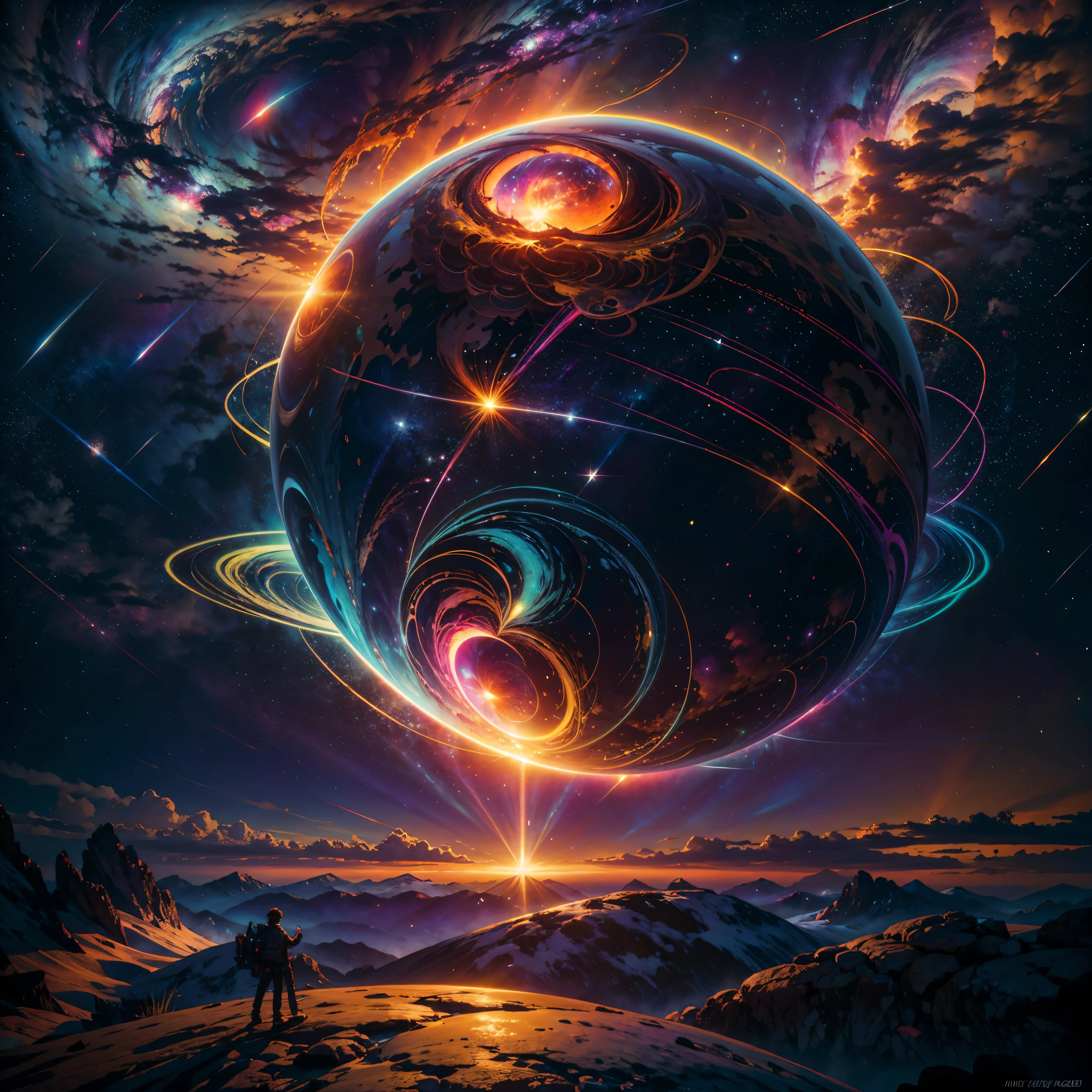 Galaxy nebulae stars nebula starry_sky epic sunset spacious sunrise panoramic sunshine hyper Gorgeous Masterpiece ultra UnrealEngine5 deep path equirectangular_360 Bright colors, thick lines, waves, multi-layered, foreground, vista, fractal thunder Dammford, Dammenford and Alex gray style, psychedelic surrealist art, surrealist psychedelic design, fantasy art style, psychedelic art, infinite psychedelic waves, inspired by Cyril Rolando, real ripple structure, psychedelic art style, psychedelic art, psychedelic illustration global luminescence saturate volumetric Cinematic_Sunlight lightning_contrast meticulously intricate ultra_high-details ultra_high-quality max ultra_high-def ultra_photo-realistic optimal ultra_high-res cgi vfx sfx accurate reflex vivid color-coded improved Octane-rendered UHD XT3 DSLR HDR romm rgb pbr 3dcg fxaa blu-ray enhanced fkaa txaa rtx ssao opengl-shader glsl-shader post-processing post-production cell-shading tone-mapping analogique ultra_sharpness focus symmetrical Dazzling Heaven Paradise "Heavy Metal" Will-o'-the-wisp iota pixie sprite kindergarden onyx ruby Sundrop opal emerald plasma Tourmaline lava magic fire summon incandescent creature crystalline viceroy monarch conjuration flowering butterfly Hearth CGSCOSITY invocation strange monster floraison Earth reflection chef-d' sex naked nsfw varied multi etc. --s 1000 --c 20 --q 20 --chaos 100