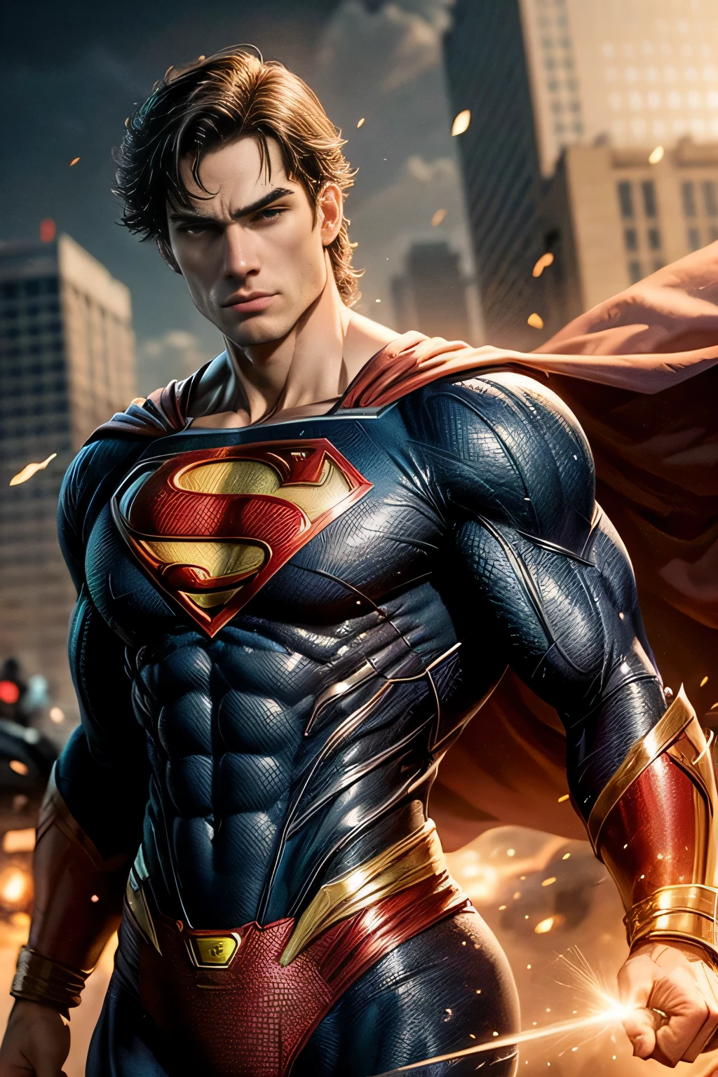 Explore Superman's extraordinary abilities. How Kryptonian anatomy could explain its powers beyond the traditional ones, ultra detalhado, ultra detalhado background, 8k