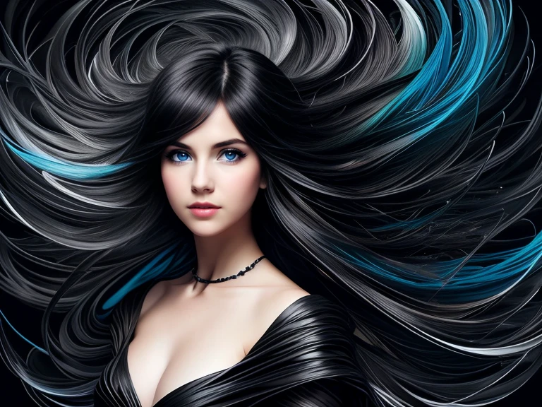 Colorful beautiful girl: 28-years old, messy hair, oil painting, nice perfect face with soft skin, nice perfect face, blue and yellow colors, light purple and violet additions, light red additions, intricate detail, splash screen, 8k resolution, masterpiece, cute face,artstation digital painting smooth veryBlack ink flow: 8k resolution photorealistic masterpiece: intricately detailed fluid gouache painting: by Jean Baptiste Mongue: calligraphy: acrylic: watercolor art, professional photography, natural lighting, volumetric lighting maximalist photoillustration: by marton bobzert:, complex, elegant, expansive, fantastical, wavy hair, vibrant, Best quality details, realistic, High definition, High quality texture, epic lighting, Cinematic film still, 8k, soft lighting, anime style, masterful playing card border, random Colorful art, oil painting, blue yellow colors, light purple and violet additions, light red additions, intricate detail, splash screen, 8k resolution, masterpiece, artstation digital painting smooth veryBlack ink flow: 8k resolution photorealistic masterpiece: intricately detailed fluid gouache painting: by Jean Baptiste Mongue: calligraphy: acrylic: watercolor art, professional photography, natural lighting, volumetric lighting maximalist photoillustration: by marton bobzert:, complex, elegant, expansive, fantastical, vibrant, ((dark plain black background:1.4))