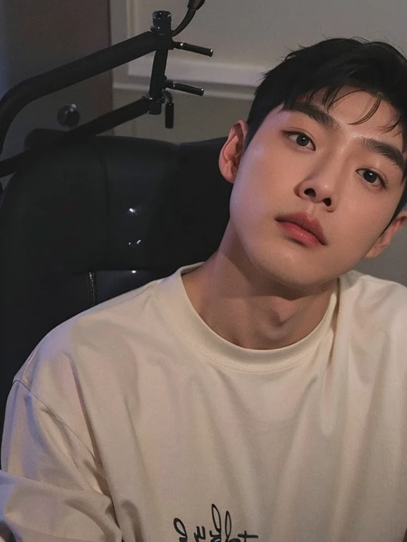 Hay un hombre que sentado con un celular., Shinji, marca lee, hyung tae, kim doyoung, inspirado en jeonseok lee, hong junio hyung, guapo chad chin, pale korean adorable face, TaeJune Kim, shin jeongho, inspirado en Kim Myeong-guk, Won Bin Lee, taehyung de bts