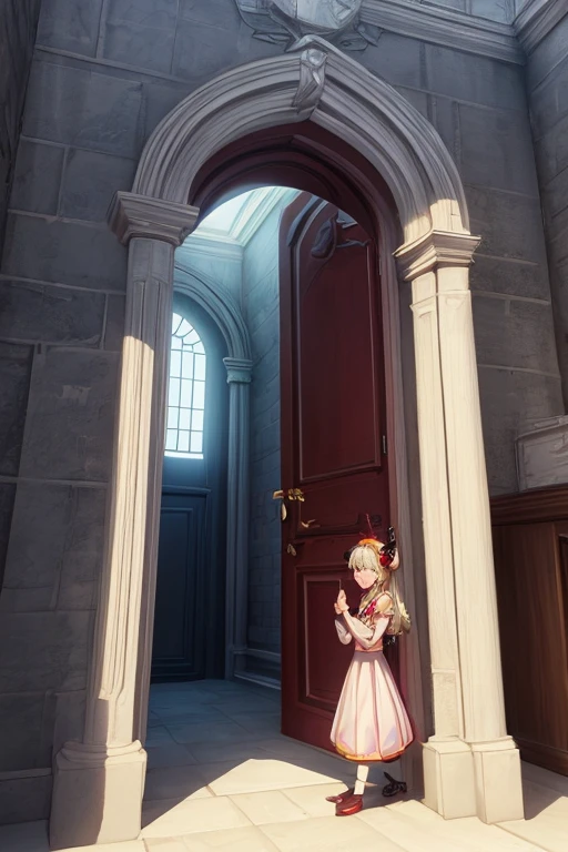 The building has a door，There  a sign on it, High from now on, lulua studio, Entrance, Madhouse studio anime style, doorways, outside &#39;magic school&#39;, outside School of Magic, 实验室doorways, dining room!, there are archways, miraculous ladybug, secret Entrance, the Entrance of valhalla, In her surreal virtual reality castle
