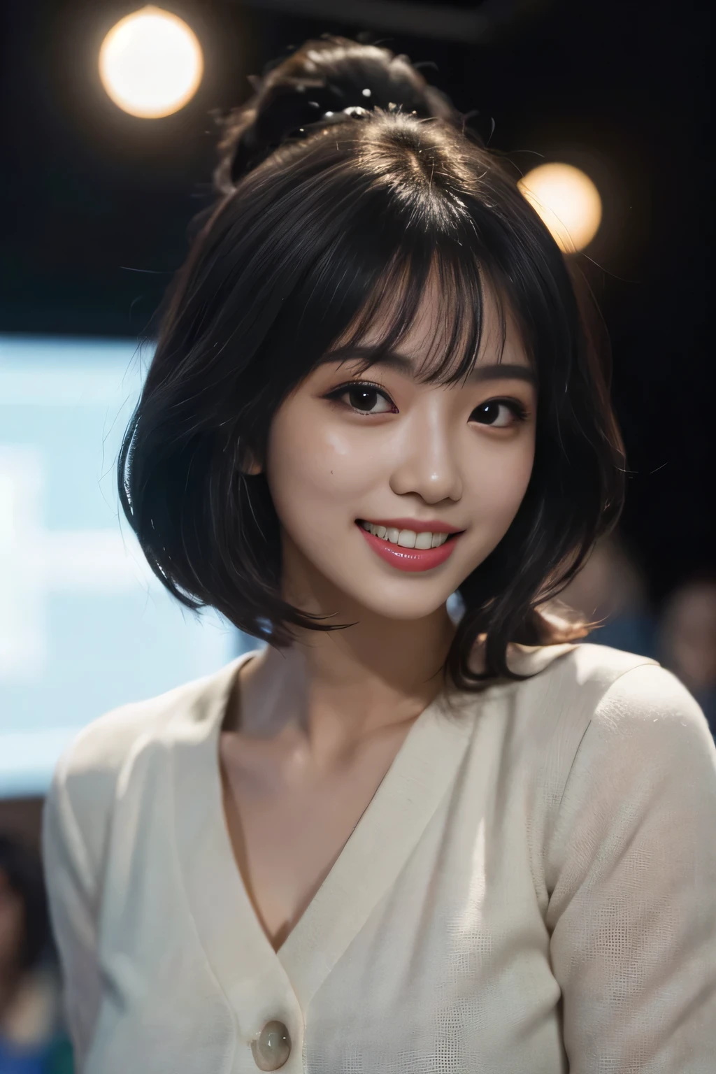 (masterpiece, highest quality, beautiful quality, lively, looking at the audience, detailed lighting, extremely fine skin, very thin hair, very nice teeth, Shadow, 8K:1.2), (women pictures, 1 girl:1.2),