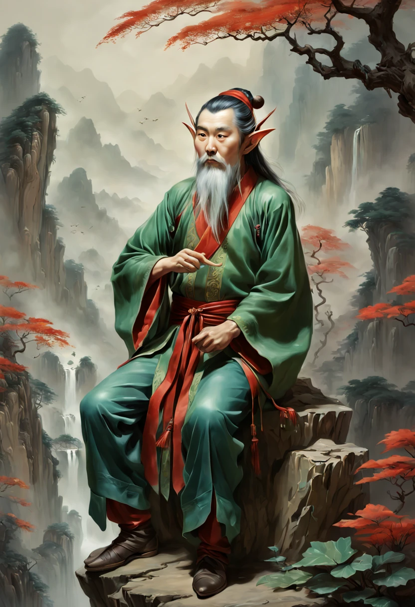 a Elf, by zhang daqian and Lee Jae and Gu An and bao pnan, best quality, masterpiece
