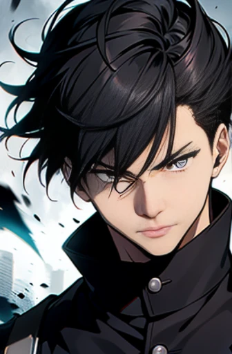best quality, 8k, masterpiece:1.2, ultra-detailed, realistic:1.37, portraits, Yuji Itadori, Jujutsu Kaisen, boy, detailed eyes and face, black hair, determined expression, school uniform, fighting stance, magic powers, supernatural abilities, intense action, dynamic pose, vibrant colors, dark background, dramatic lighting, dramatic shadows