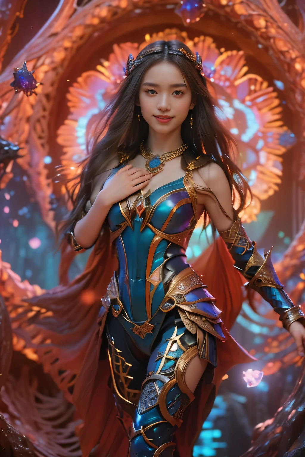 (Two beautiful teenage italian girls:1.6), Close friends, (They are hugging each other:1.2), Kiss her cheek or chest,(Detailed iridescent bodysuit with beautiful fractal or marble design:1.5), Incredible and spectacular scenes, ((High quality)), ((Detailed)), ((Fantasy)), Blue Plasma Brain, Green Plasma Body, Showing her armpits, beutiful breast,  obscenity, (Lewd smile:1.2), coarse, Obscene,  (Immoral:1.2), Lachish, (small breasts with beautiful raised pink areolas,,,:1.5), (Cameltoe), (Expression of ecstasy:1.2), Photorealistic, Official art, Unity 8K Wall , 8K Portrait, Best Quality, Very high resolution, (Incredibly beautiful nature background:1.6), (18 years old:1.5), (Sexy and glamorous:1.1), (A coquettish expression:1.6), (seductively smiling:1.6),  (erotic posing:1.9), (Model Posing:1.8), Beautiful seductive face, Portrait, (Thick eyebrows:1.4), (Big scarlet eyes:1.6), Beautiful eyes with fine symmetry, (Ultra detailed eyes:1.4),(Highly detailed face and eyes:1.7), (High-resolution red-eye:1.8), Intimate face, (ultra detailed skin texture:1.4), White skin, pale skin, Perfect Anatomy, Thin, (Beautiful toned body:1.5), Highly detailed hair,  (Moist skin:1.2), No makeup, (dark circles:1.1), Good anatomy, Focus Face, good-looking, (Emilia Clark:0.6) (Emma watson:0.3),(Jennifer Connelly:0.4),  Elegant face, Nice,  (A delicately crafted necklace is wrapped around her neck...), (Bioluminescence with brilliant brilliance:1.4), (Luminous magic circle:1.5), Ruins of an ancient castle, Shining majestic cloud masses and sky, lightning bolt, Epic Realistic, (Greg Rutkowski:0.8), (teal and orange:0.4), (Art Station:1.5), Cinematic, (NSFW:1.2),  Hyper Detailed, Dramatic light, (Intricate details:1.1), Beautiful black hair,　(Wearing a gauntlet with a dense and very beautiful design decorated with jewels:1.1), Small chest, Galaxy, (nebulas:1.6), The Dark Knight, Fully armored body focus, perfectly make up