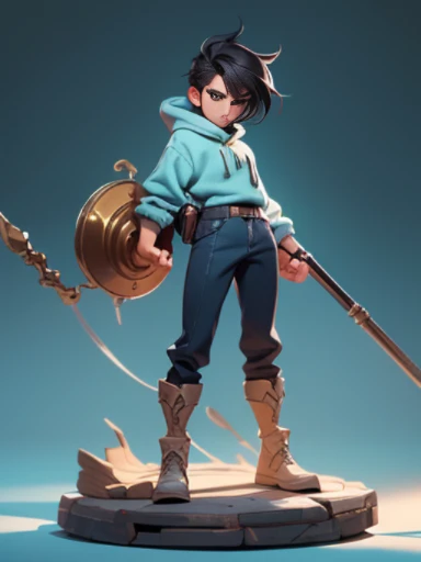The prompt: "3D character, (1 person, young male:1.4), wise, blue eyes, black hair, sweater, (full body:1.2), background, masterpiece, best quality, (light blue gradient background:1.1)"
Explanation:
- 3D character: The main subject of the image a three-dimensional character, which implies that the generated image should depict a digitally rendered character.
- (1 person, young male:1.4): The character a young male, and the strength of this tag increased by 1.4, indicating that the character's appearance should be emphasized.
- Wise: This tag suggests that the character should have an intelligent and thoughtful expression, conveying a sense of wisdom.
- Blue eyes: The character has blue eyes, which adds a specific eye color detail to the image.
- Black hair: The character has black hair, specifying the hair color.
- Sweater: The character wearing a sweater, indicating their clothing style.
- (Full body:1.2): The full body of the character should be shown in the image, and the strength of this tag increased by 1.2 to highlight the importance of this detail.
- Background: The image should have a background, specifying that the character situated in a specific environment.
- Masterpiece: The image should be of high artistic quality and considered a masterpiece.
- Best quality: The image should have the highest possible quality, suggesting that it should be of high resolution and detail.
- (Light blue gradient background:1.1): The background should have a gradient effect with a light blue color, and the strength of this tag increased by 1.1 to emphasize the importance of this detail.
Please generate the Stable Diffusion prompt without adding any prefix.