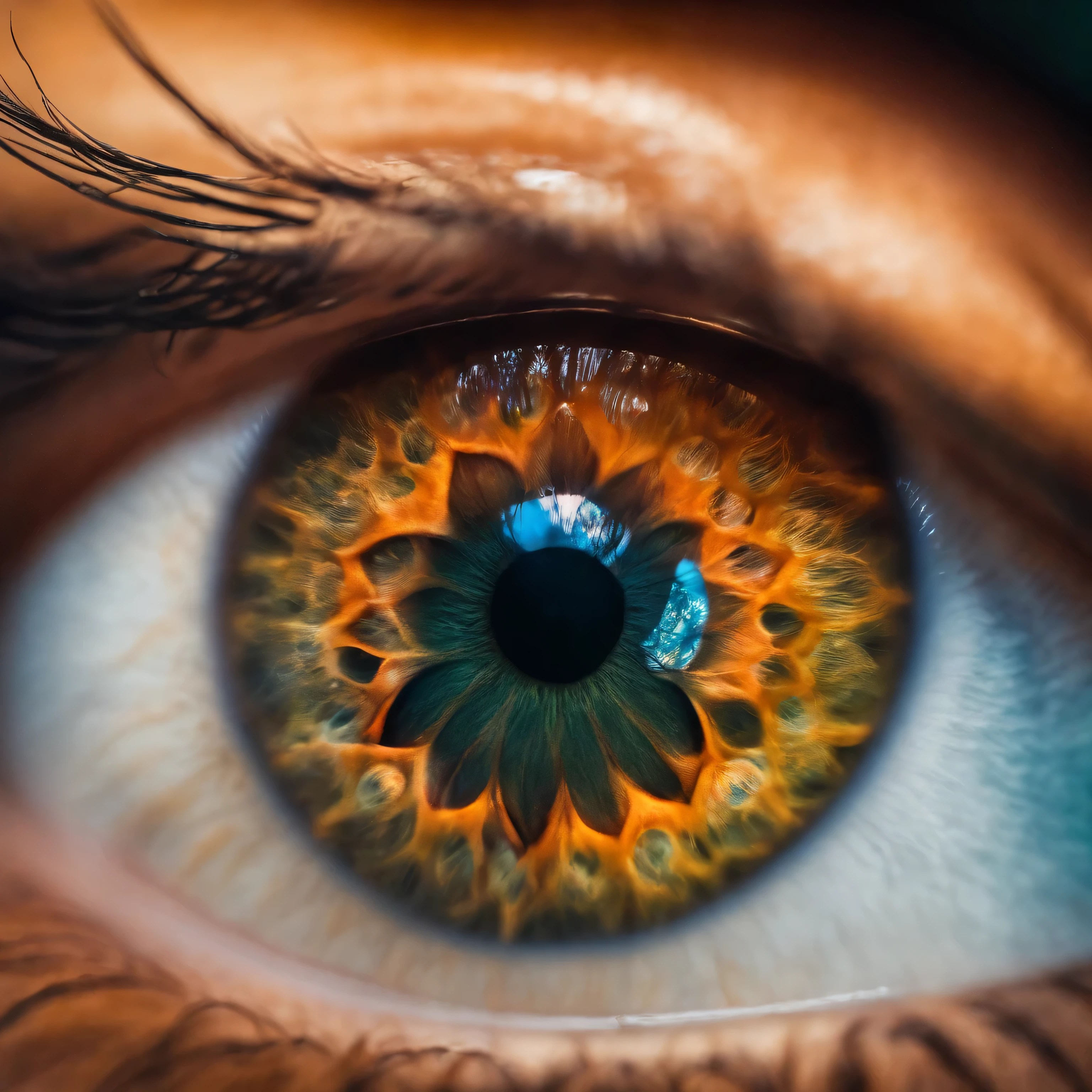 um olho gigantesco ,misturado com uma galaxia estelar,super zoom