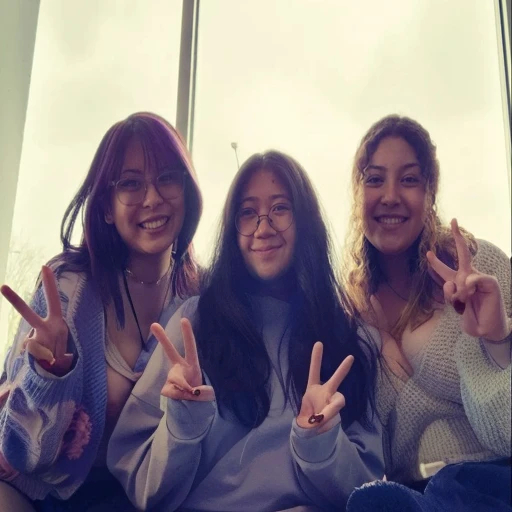 three women sitting on a couch  peace signs with their hands, photo taken in 2 0 2 0, profile pic, very very low quality picture, low quality grainy, low quality photo, very grainy, taken in 2 0 2 0, annoying sister vibes, peace sign, low quality photograph, older sister vibes, grainy low quality, childhood friend vibes, threesome, Big tits, huge tits, no clothes, sexy, cute, wide hips, thick thighs, pear-shaped body, minimal clothes, thick, bbw, chubby stomach, thick nipples, nipple piercings, large areola, hard nipples, piercing through shirt, nipples hard through shirt, chubby stomach showing, tummy spilling over the side, muffin top, the girls are sexy