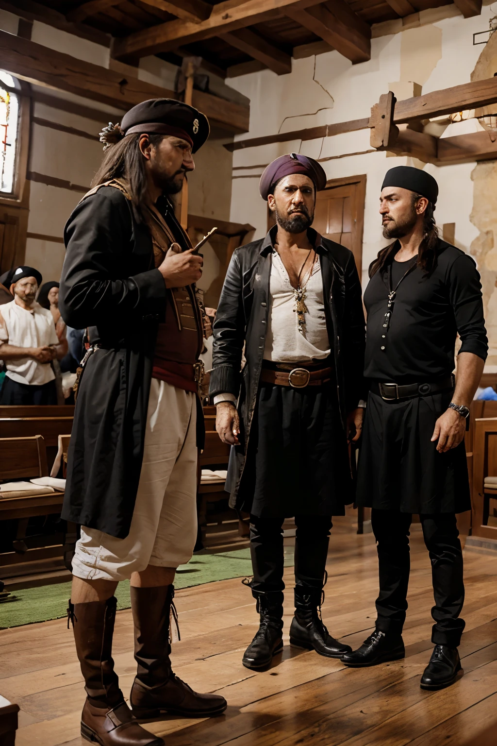 Turkish pirates stealing from church