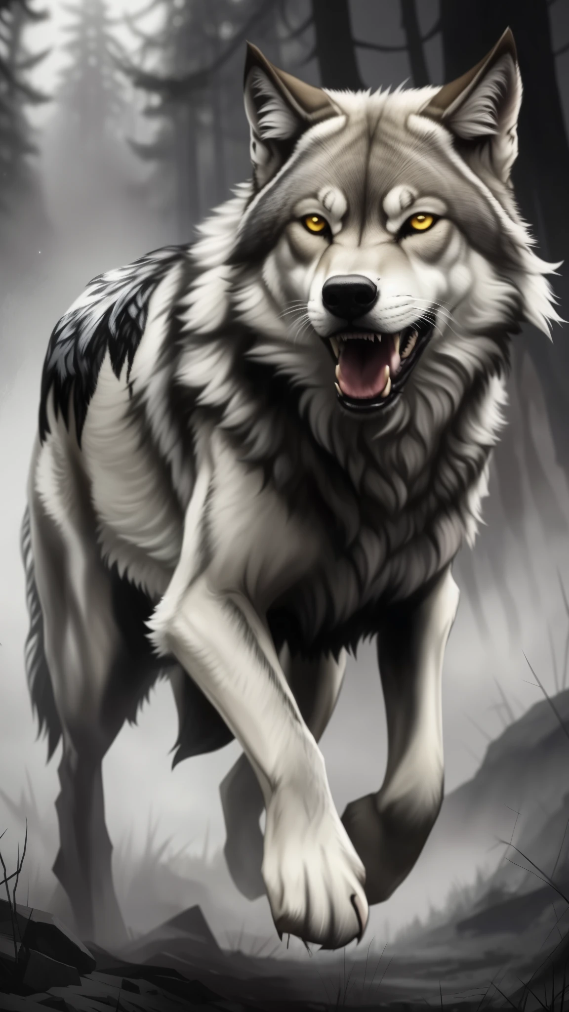 a painting of a No or with blood on the face, Lobo no inferno, No or, photo of No or, portrait of No or fantasy, imagem do avatar, He ad No or, Grim - Lobo, Big No or, portrait of No or, No or, No or alp ha head, wolp, foto de perfil, AngieNão or, No or, alto detalhamen to), He has No or yellow eyes, Meio Lobo, No or dark grey