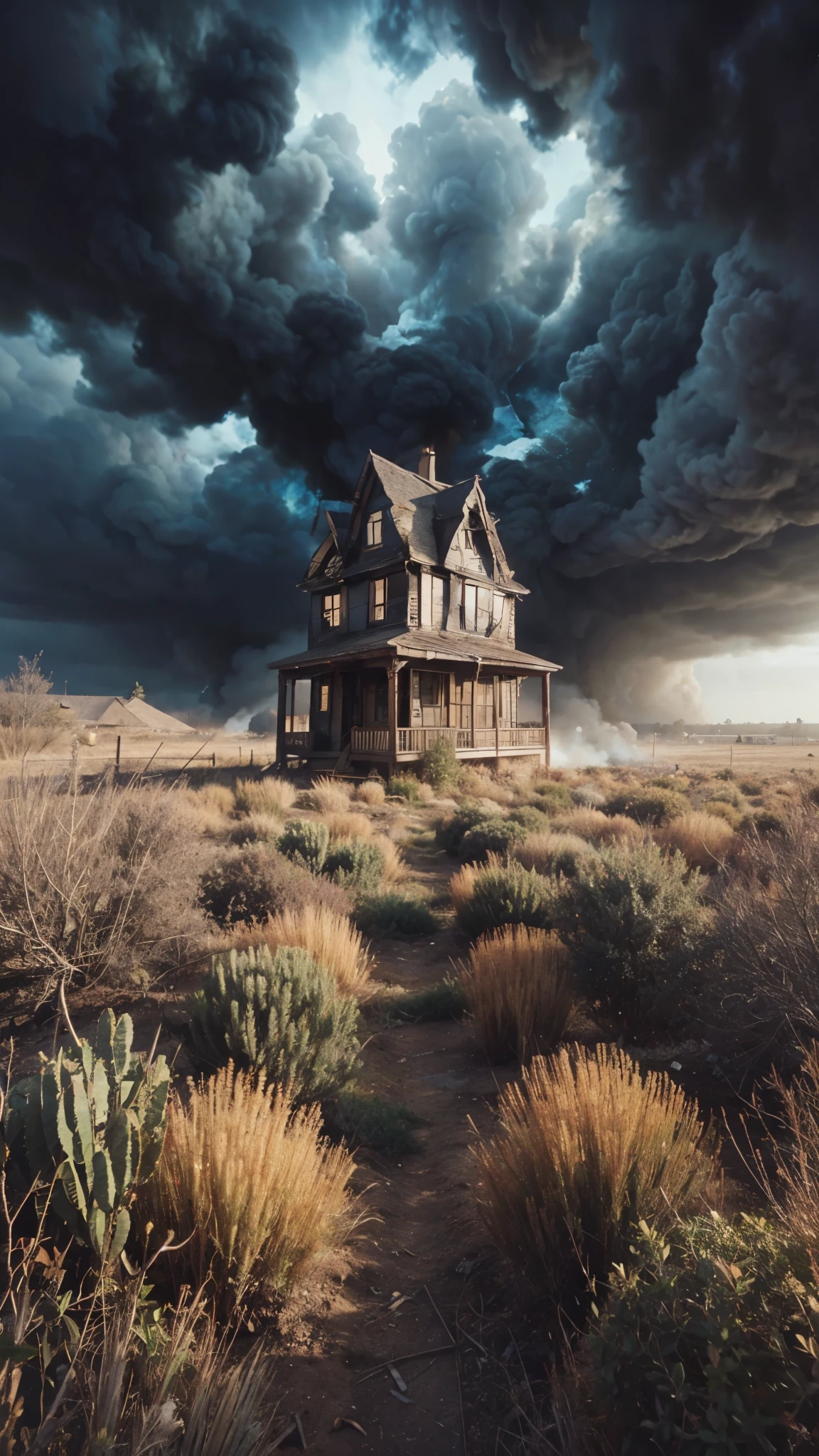 House on fire from the inside