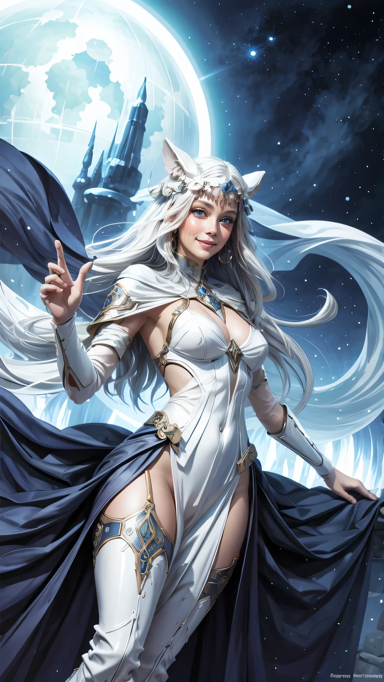 Light side of the force, white shades, illustration, fantasy art style