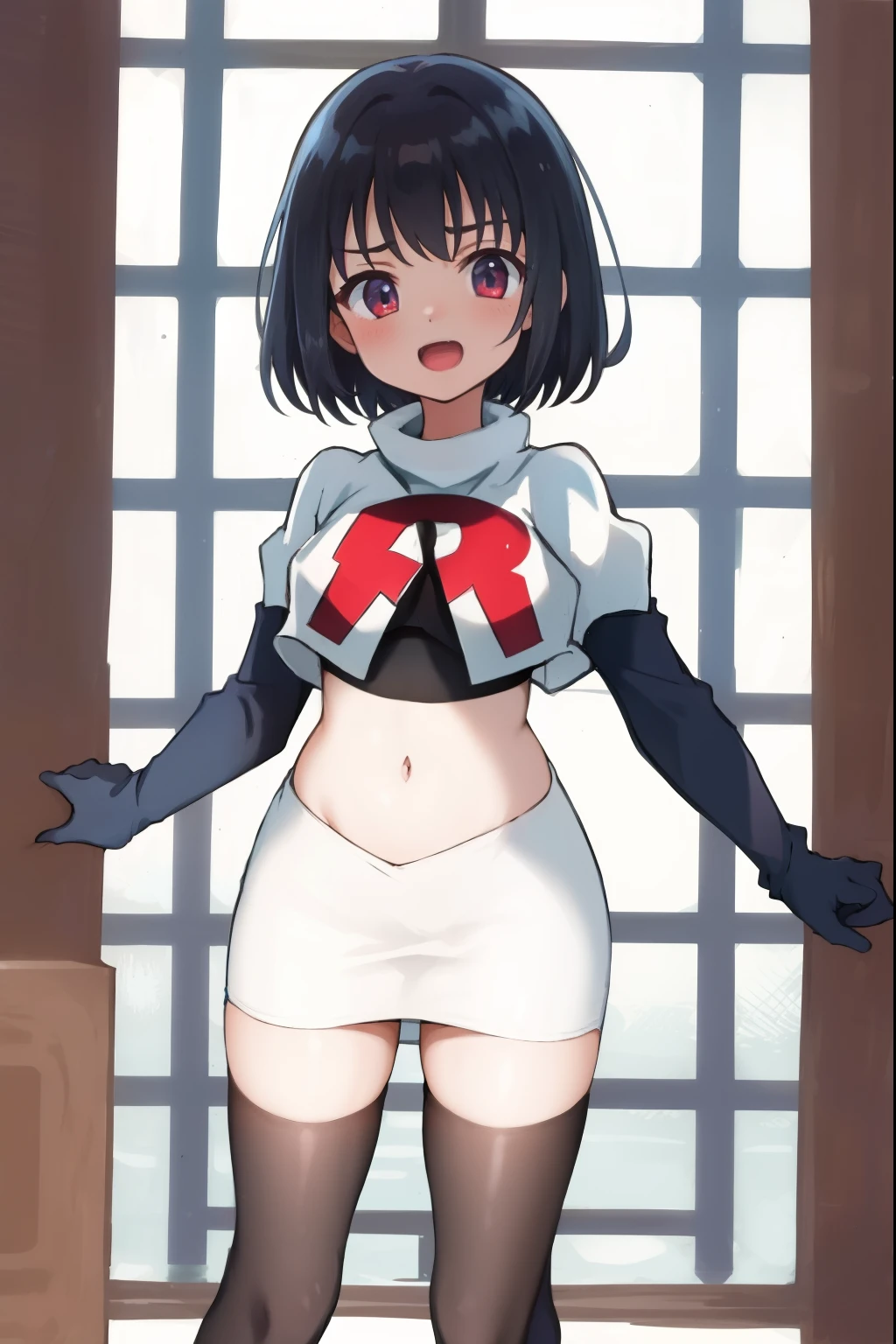 Masterpiece, best quality, best work, beautiful face, nun, cat girl, huge breasts, holding cross, on knees, covered nipples, hands behind head, presenting breasts proudly, full body, legs criss-cross, cameltoe, inverted nipples
