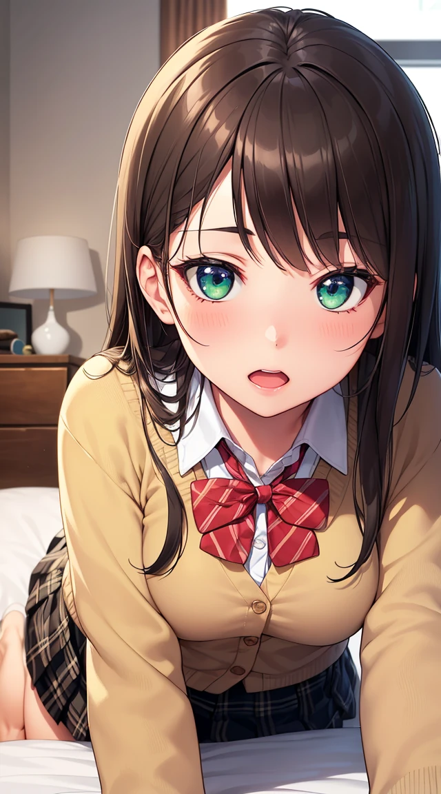 (masterpiece:1.2, best quality:1.1, highres,absurdres, high quality),reflected light, colorful,ultra-detailed,  super detailed,
cunnilingus, female pov, 2girls,  tongue out,spread legs, pussy,solo focus ,multiple girls,yuri,licking,large breasts,   <lora:Cunnilingus:0.9> BREAK
 , long hair, black hair, ponytail, parted bangs, brown eyes, school uniform, green bowtie, white shirt, short sleeves, sweater vest, yellow vest,  green skirt
 <lora:kujou_rin_v1:0.7>