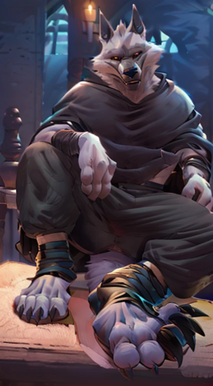 suggestive content, highres, super high resolution, beautiful details, beautiful eyes, depth of field, solo focus, detailed background, high quality, good lighting, high reasterpiece))), 8k, depth of field, ray tracing, detailed background, soles, lighting, detailed face and body, detailed lighting, [cinematic lighting], [backlighting], [detailed ambient light], [gray natural lighting], [sharp focus], solo,
Deathwolf, Death Wolf, death_(n_bootlack sclera, red eyes, male anthro wolf furry, canid, canine, werewolf, muscular, hunk, handsome, sexy, beefcake, stud, seductive expression,
(Standing in an egyptian palace castle), (close up, extreme close up), (headshot):1.3, (wearing black poncho, black cloak),
(detailed fluffy fur, fluffy, detailed fur):1.2, [tuft, neck tuft, neck fluff, tufted fur, fur tuft, inner ear fluff],
by darkgem, by honovy, by spectrumshift, by tarakanovich, by zourik, feet, pov of soles, foot focus, soles, four toes, footjob, perfect soles, good looking feet, perfect toes, footjob domination, black toeclaws, bottom of feet, point of view of the bottom of feet, soles focus, propping feet up, (feet pointing up showing sole), black baggy pants, footjob, dildo between both feet, feet gripping dildo, dildo gets footjob, feet stomping cum out of dildo, feet on top of dildo