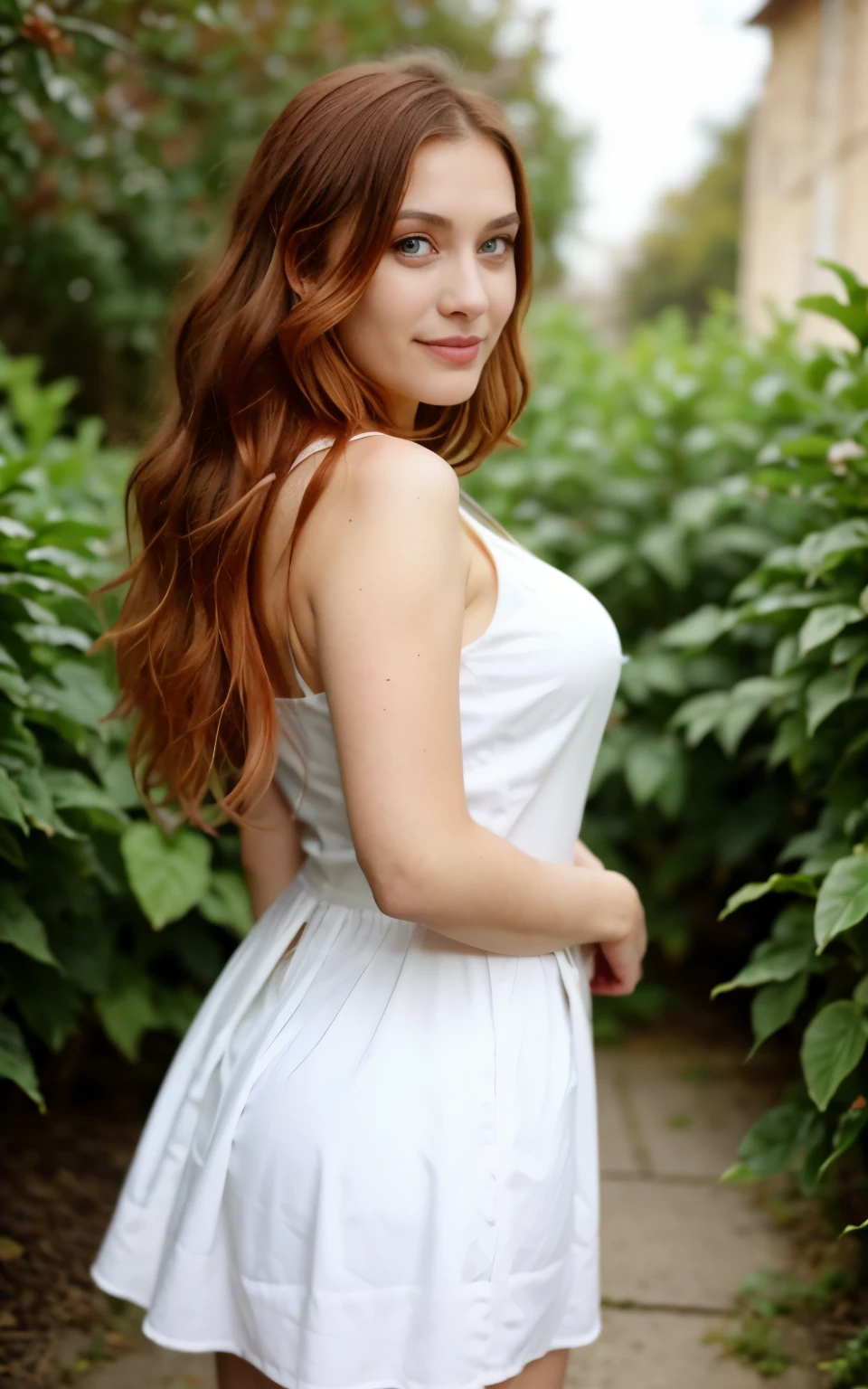 Russische Frau, Schauspielerin namens Praskovia Nina, 19 Jahre, Rothaarige mit bezauberndem Aussehen. Sie hat extrem blasse Haut, fast wie Porzellan, die als perfekte Leinwand dient, to highlight your natural beauty. Dein zart geformtes Gesicht, mit leicht rosa Wangenknochen und einem zarten, abgerundetes Kinn, perfect hands, perfekte Finger, keine Verformungen.
His eyes are so intensely green, dass sie eine faszinierende Tiefe zu haben scheinen........... weit weg, dunkel, perfekt geschwungene Wimpern, Ihre Augen sind in der Lage, to express an irresistible mix of secrets, Seduction and sweetness.
Diese Frau'Ihr rotes Haar ist atemberaubend und zieht die Aufmerksamkeit auf sich, wohin sie auch geht....... It falls in gentle, tiefen Wellen, reaching up to hip height. Each strand of hair features a vibrant shade of red, von tiefem Scharlachrot bis zu feurigem Kupfer, Create a symphony of sounds, die Ihr Gesicht mit einer strahlenden Aura erhellt.
Your smile is contagious and lights up your entire face. Naturally plump lips appear slightly red, offenbart einen unwiderstehlichen Charme. She has perfect teeth, with white, straight teeth, which further enhance your charm.
Die rothaarige Frau hat eine elegante Statur und eine schlanke Figur.. Sie hat subtile und gut definierte Kurven, that emphasizes your natural femininity. Ihre Bewegungen sind anmutig und sanft, verleiht jedem Ihrer Schritte einen Hauch von Eleganz, verschiedene Posen, fehlende Winkel, Stilvoll, gekleidet im blauen Kleid.
Mit all diesen physikalischen Eigenschaften, This red-headed woman is truly a vision of extraordinary and captivating beauty.