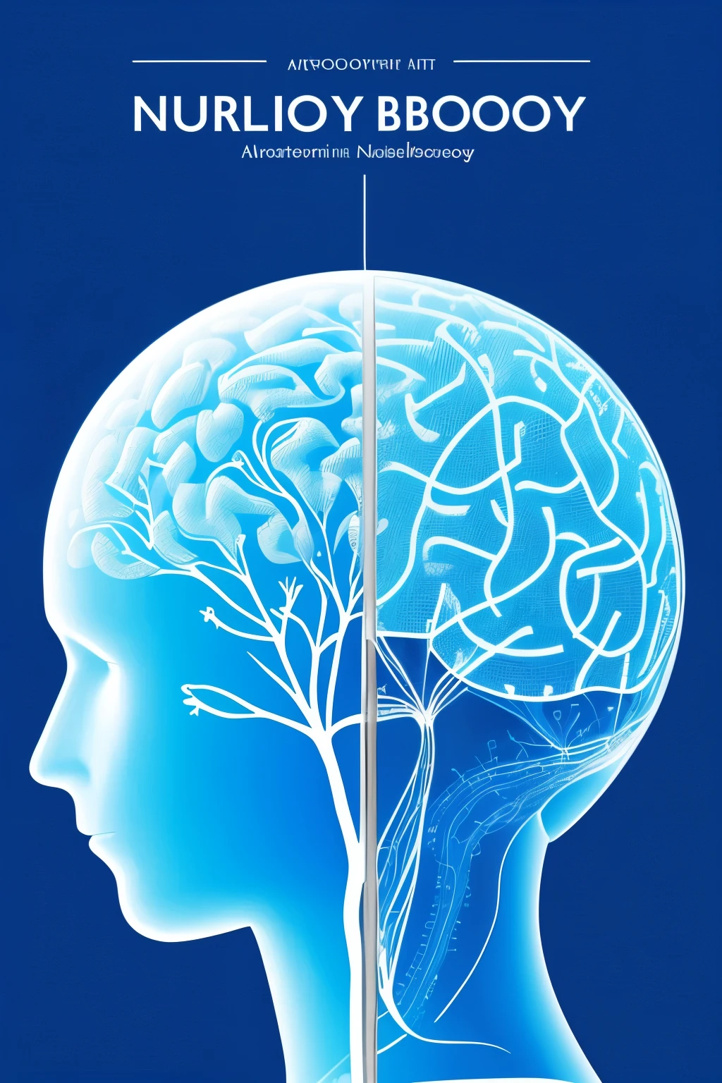 Create a book cover for neurobiology of autism, a book cover about neurobiology of autism, a high quality book cover, the cover should contain the colors blue, white.