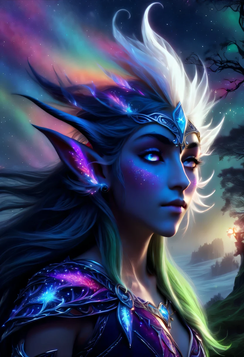 ((best quality)), ((masterpiece)), ((realistic)), full body portrait, {tanned skin}, {lillith}, 1girl, (((celestial))), deity, {devil horns}, {delicate and beautiful gothic ball gown}, {teifling goddess}, light particles, halo, looking at viewer, (bioluminescent:0.95) ocean, bioluminescent, piercing glare, celestial bioluminescent eyes, vibrant, (((colourful))), color, (glowing, glow), (beautiful composition), cinematic lighting, intricate, (symmetrical:0.5), whimsical, {fisheye lens}, ((angle from side)), (((corrupted celestial feathers falling in background))), ((hair flowing in the wind))
