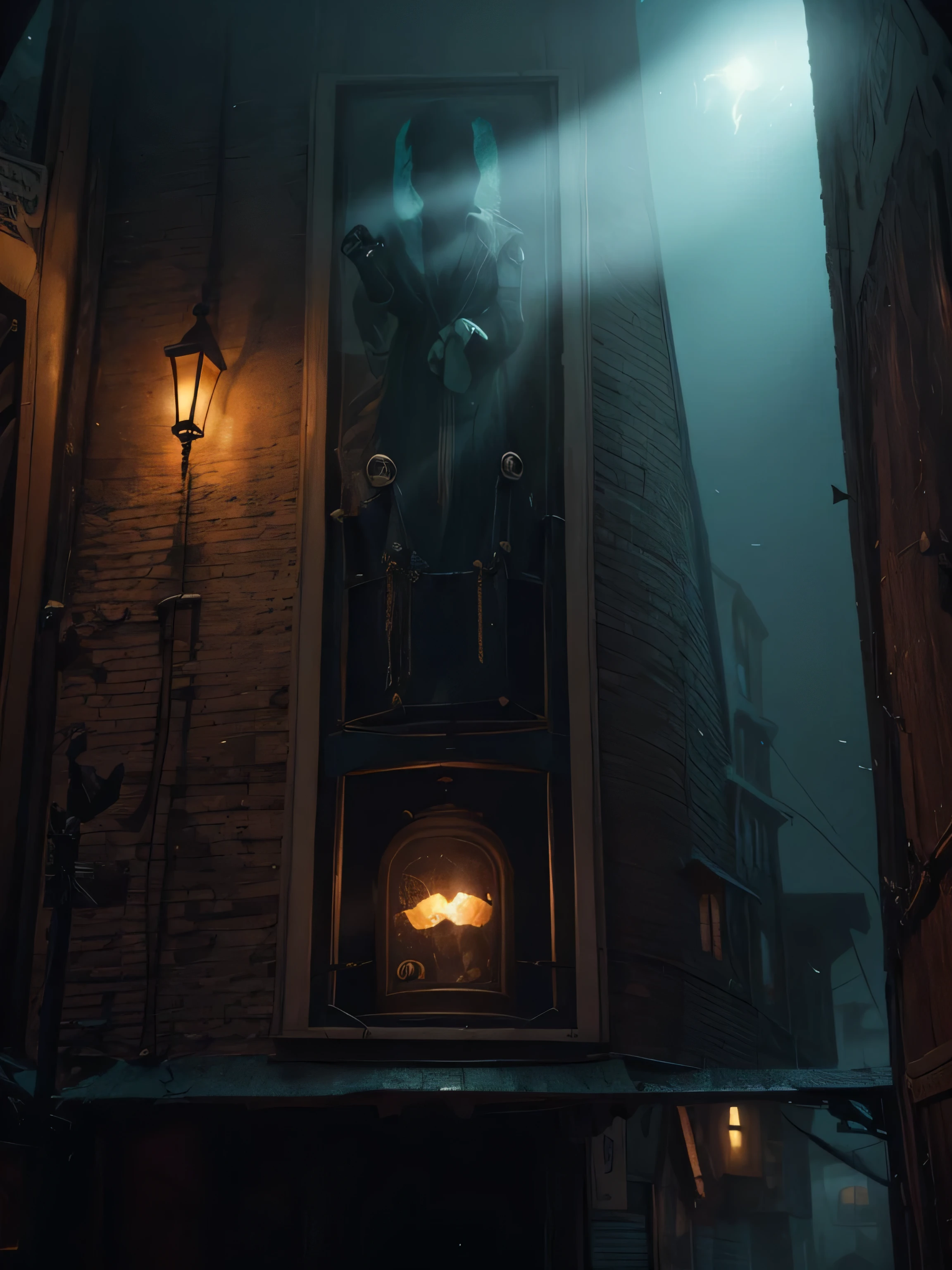 Create an atmospheric and haunting portrayal of Innsmouth village from H.P. Lovecraft's tale. Capture the essence of the eerie and unsettling atmosphere described in the story. Depict the village in a surreal and ominous manner, where the darkness seems to seep into every corner. Utilize a digital art style to bring out the unique characteristics of Innsmouth, using 3D modeling and rendering to enhance the depth and detail. Employ a cool and muted color scheme to further enhance the unsettling ambiance. Use dim and mysterious lighting to add to the sense of mystery and dread that envelops the village. The result should be a high-definition and 4K resolution illustration that transports viewers into the chilling world of Innsmouth and H.P. Lovecraft's imagination.