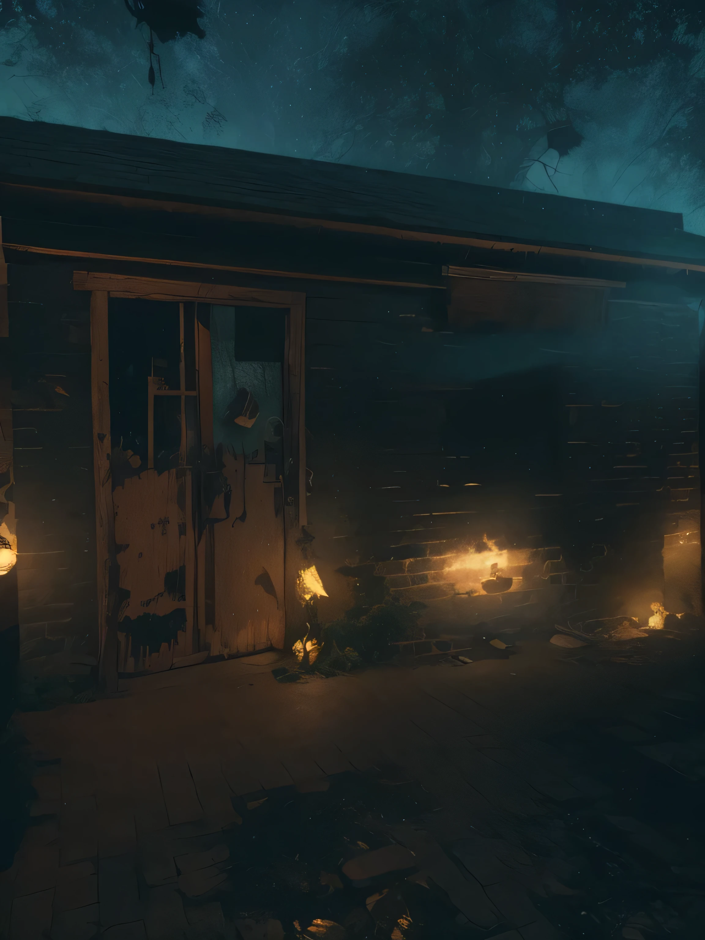 Create an atmospheric and haunting portrayal of Innsmouth village from H.P. Lovecraft's tale. Capture the essence of the eerie and unsettling atmosphere described in the story. Depict the village in a surreal and ominous manner, where the darkness seems to seep into every corner. Utilize a digital art style to bring out the unique characteristics of Innsmouth, using 3D modeling and rendering to enhance the depth and detail. Employ a cool and muted color scheme to further enhance the unsettling ambiance. Use dim and mysterious lighting to add to the sense of mystery and dread that envelops the village. The result should be a high-definition and 4K resolution illustration that transports viewers into the chilling world of Innsmouth and H.P. Lovecraft's imagination.