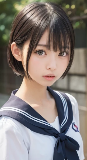 (one girl:1.2) , couple focus, japanese girl, crazy about love, (3 year old girl:1.2), black hair、japanese girl, bob cut、School uniform , japanese sailor suit , long ponytail, (Sad face:1.2), black hair, (high color saturation:1.2), (high color saturation:1.0), (highly detailed skin), (best quality:1.0), (ultra high resolution:1.0) ,(realistic photo:1.0), (Super detailed:1.0), (8K, Raw photo:1.1), (skirt lift:1.0)、one girl、(look down:1.5)、Inside the love hotel、black hair、breasts are exposed、B Cup