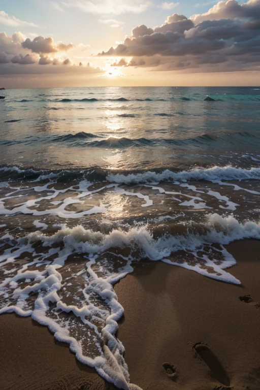 cielo de playa de atardecer
