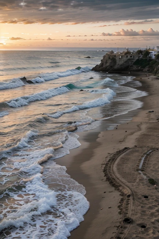cielo de playa de atardecer