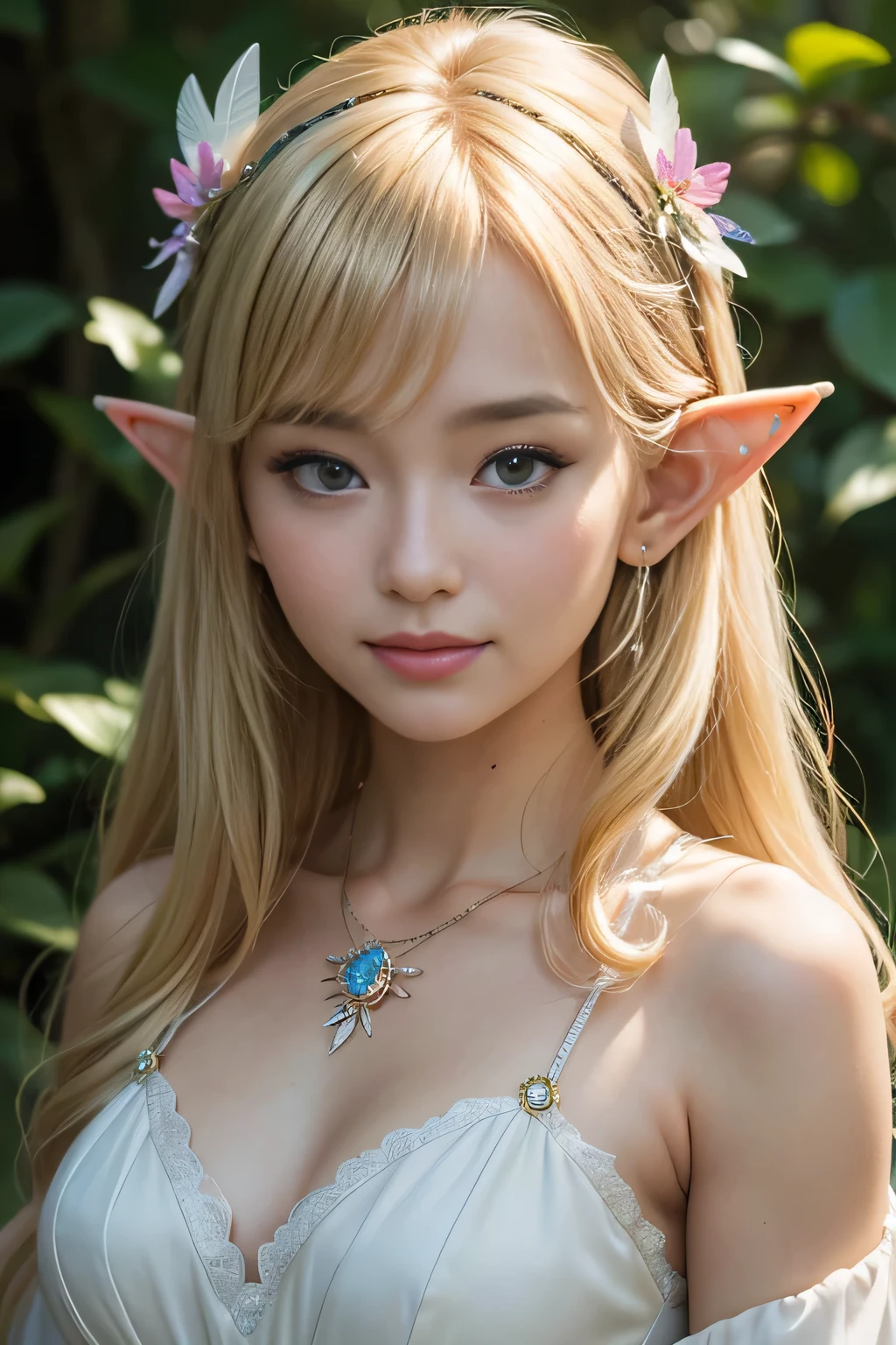 Top quality, masterpiece, super high definition, cute woman gets naked. Blonde, young elf, torn, (random hair: 1.3), ((((Yellow Micro Bikini: 5.95)))). 40k, ((very soft breasts)), (huge breasts: 7.8),((((exposure: 1.1), super beautiful face)). Very beautiful young elf, shiny skin, ridiculous, incredibly ridiculous, (photorealistic: 1.4), raw photo, 1girl, blonde hair, glowing blue eyes, detailed eyes and face, dynamic lighting, dark, deep shadows, beautiful and detailed gold crown,